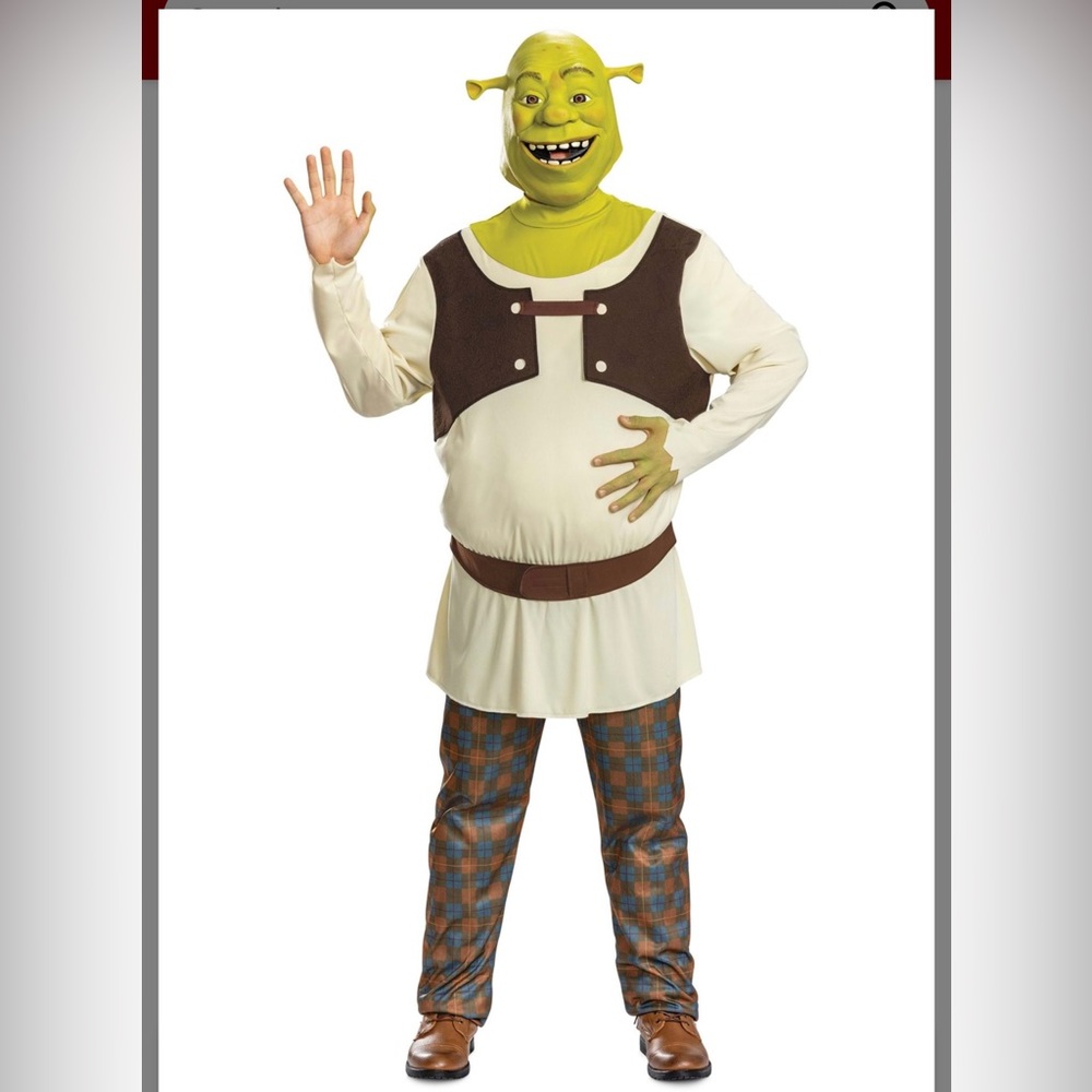 Men’s Shrek costume with mask (medium)
